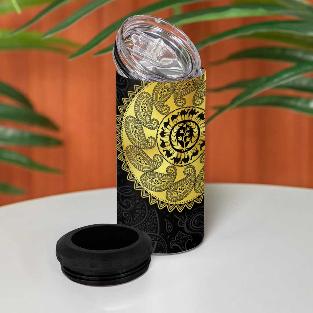 Eritrea 4 in 1 Can Cooler Tumbler African Tribal Mix Paisley Pattern