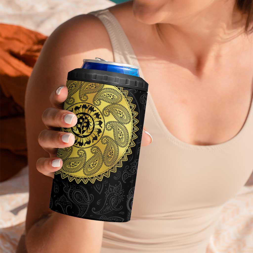 Eritrea 4 in 1 Can Cooler Tumbler African Tribal Mix Paisley Pattern