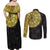 Eritrea Couples Matching Off Shoulder Maxi Dress and Long Sleeve Button Shirt African Tribal Mix Paisley Pattern