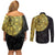 Eritrea Couples Matching Off Shoulder Short Dress and Long Sleeve Button Shirt African Tribal Mix Paisley Pattern