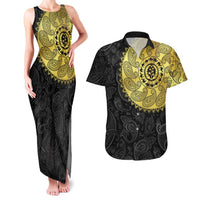 Eritrea Couples Matching Tank Maxi Dress and Hawaiian Shirt African Tribal Mix Paisley Pattern