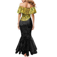 Eritrea Family Matching Mermaid Dress and Hawaiian Shirt African Tribal Mix Paisley Pattern