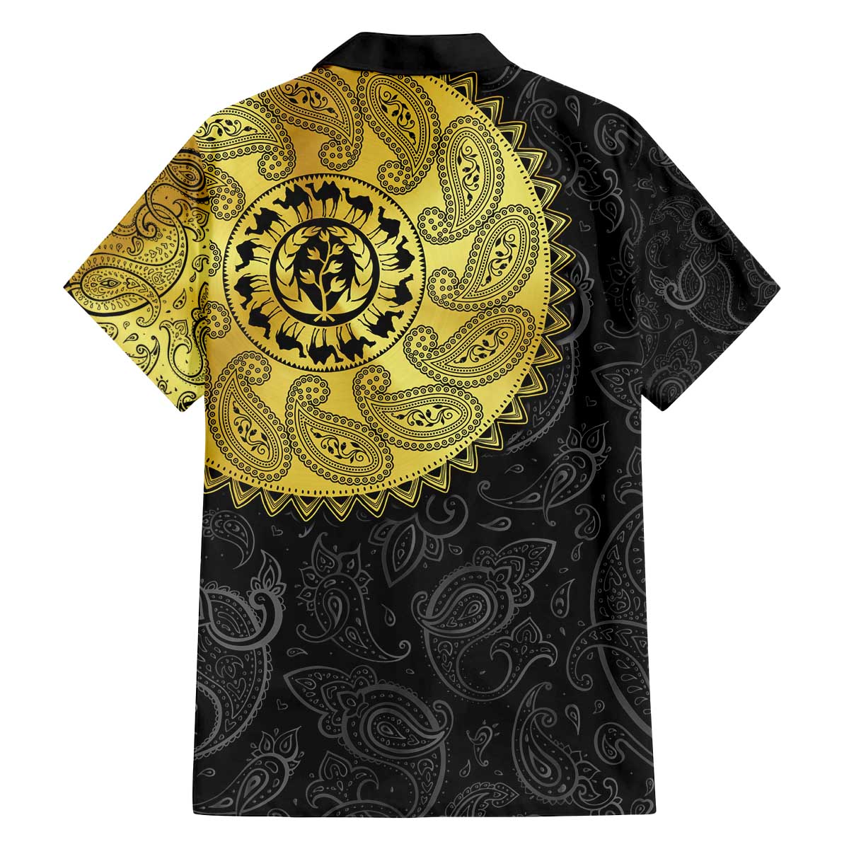 Eritrea Family Matching Off The Shoulder Long Sleeve Dress and Hawaiian Shirt African Tribal Mix Paisley Pattern