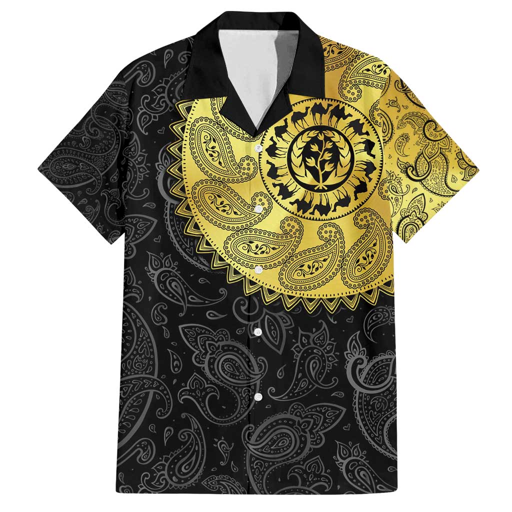 Eritrea Family Matching Off Shoulder Maxi Dress and Hawaiian Shirt African Tribal Mix Paisley Pattern