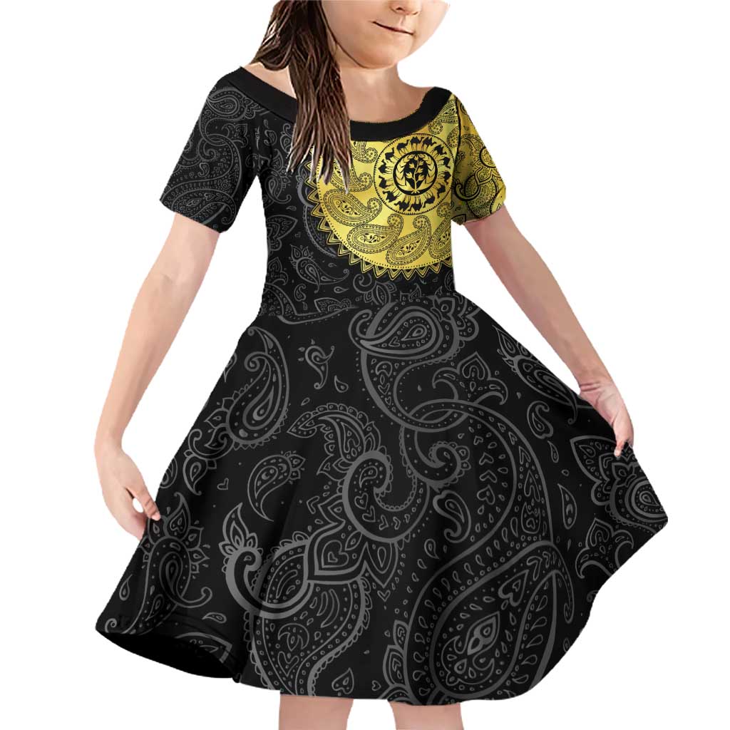 Eritrea Family Matching Off Shoulder Short Dress and Hawaiian Shirt African Tribal Mix Paisley Pattern