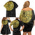 Eritrea Family Matching Off Shoulder Short Dress and Hawaiian Shirt African Tribal Mix Paisley Pattern