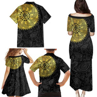 Eritrea Family Matching Puletasi and Hawaiian Shirt African Tribal Mix Paisley Pattern