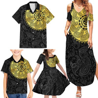Eritrea Family Matching Summer Maxi Dress and Hawaiian Shirt African Tribal Mix Paisley Pattern