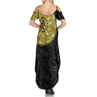 Eritrea Family Matching Summer Maxi Dress and Hawaiian Shirt African Tribal Mix Paisley Pattern