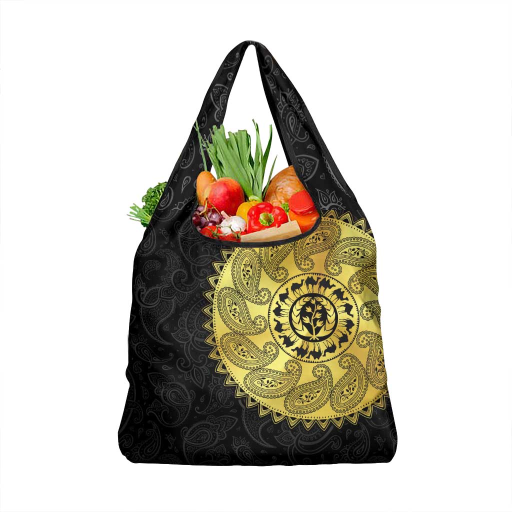 Eritrea Grocery Bag African Tribal Mix Paisley Pattern