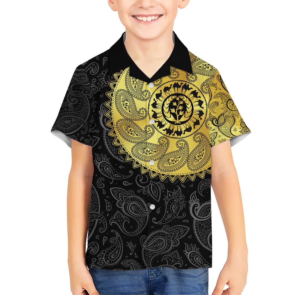 Eritrea Kid Hawaiian Shirt African Tribal Mix Paisley Pattern