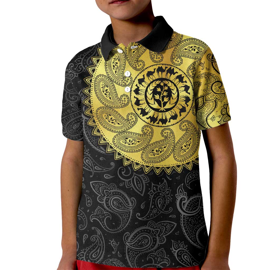 Eritrea Kid Polo Shirt African Tribal Mix Paisley Pattern