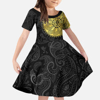 Eritrea Kid Short Sleeve Dress African Tribal Mix Paisley Pattern