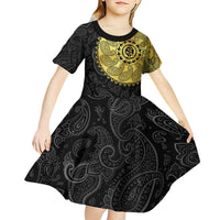 Eritrea Kid Short Sleeve Dress African Tribal Mix Paisley Pattern