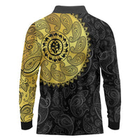Eritrea Long Sleeve Polo Shirt African Tribal Mix Paisley Pattern