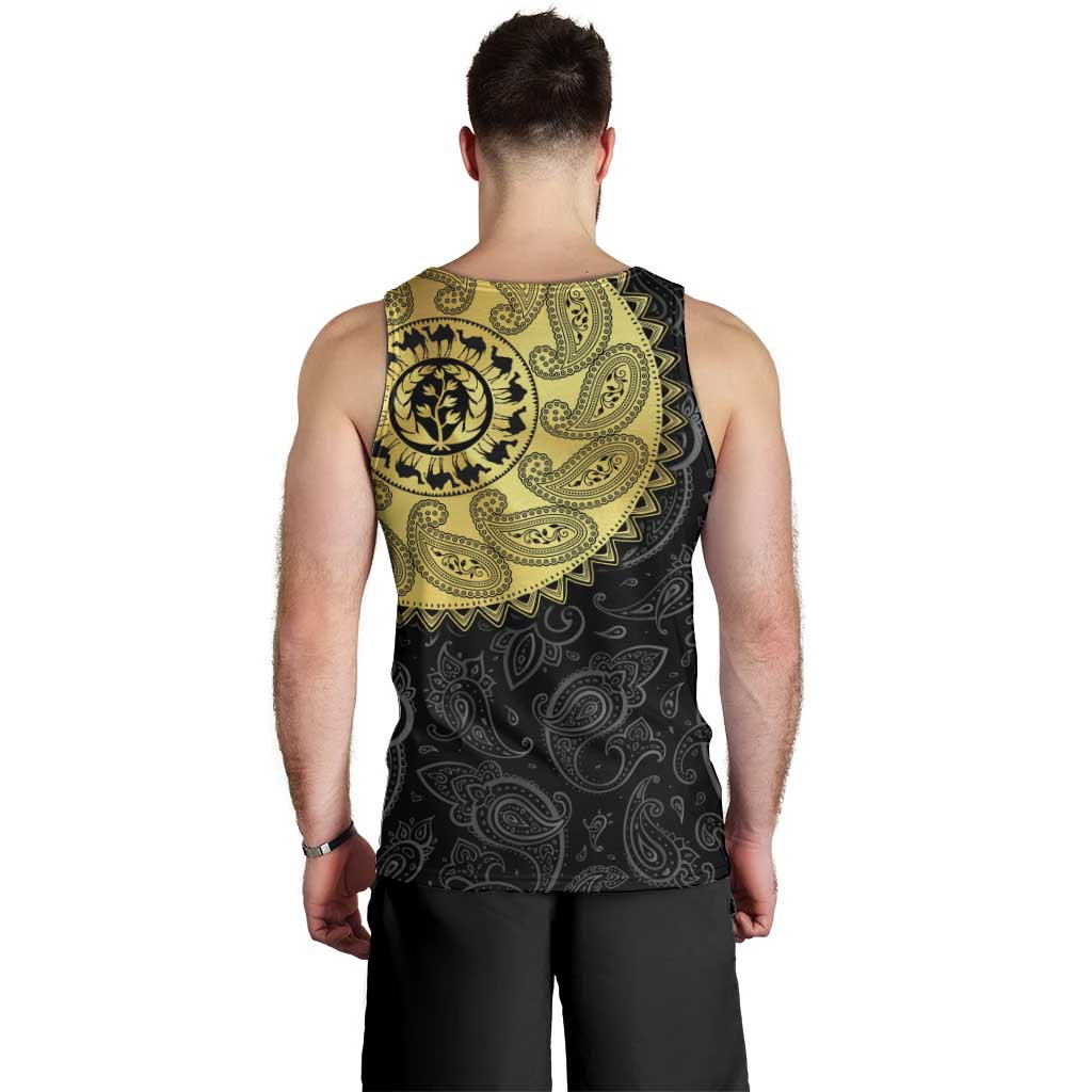 Eritrea Men Tank Top African Tribal Mix Paisley Pattern