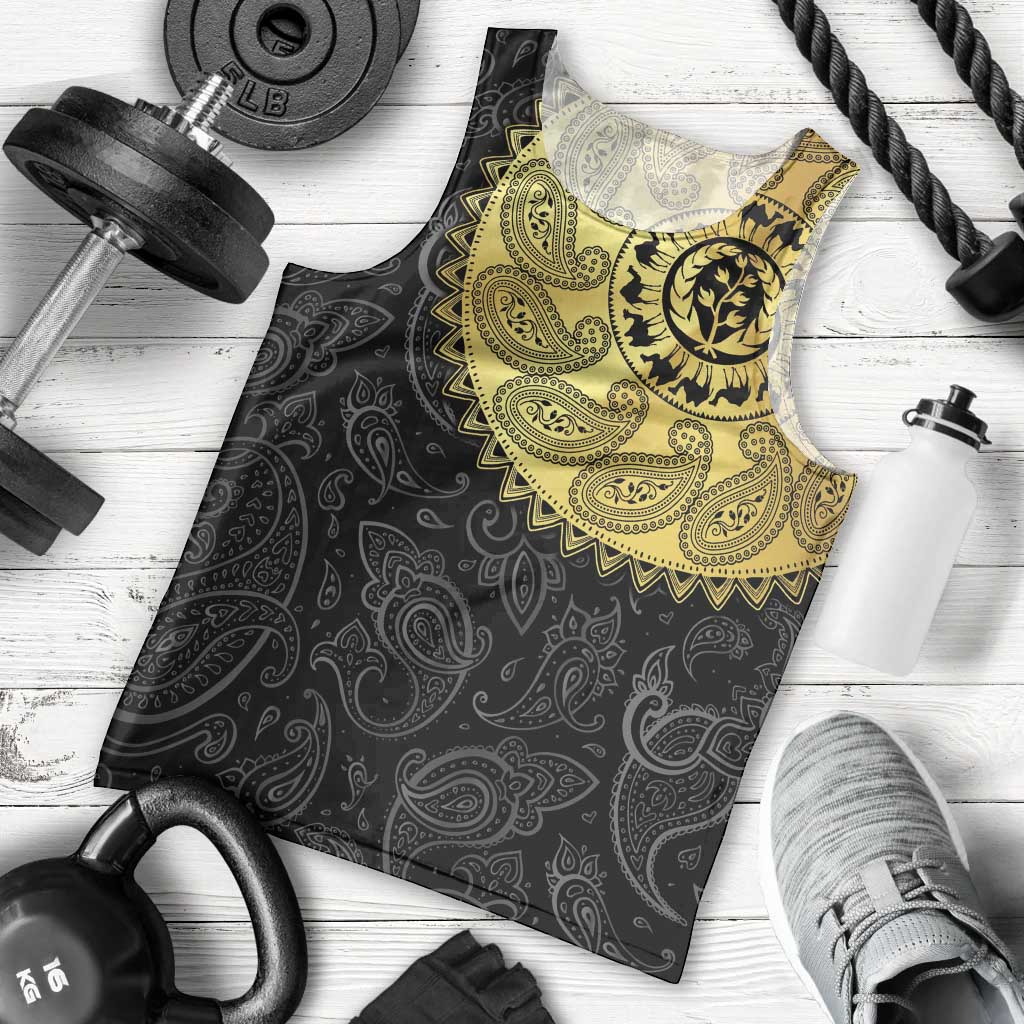 Eritrea Men Tank Top African Tribal Mix Paisley Pattern