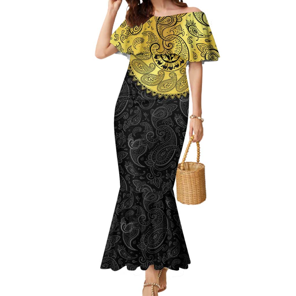 Eritrea Mermaid Dress African Tribal Mix Paisley Pattern