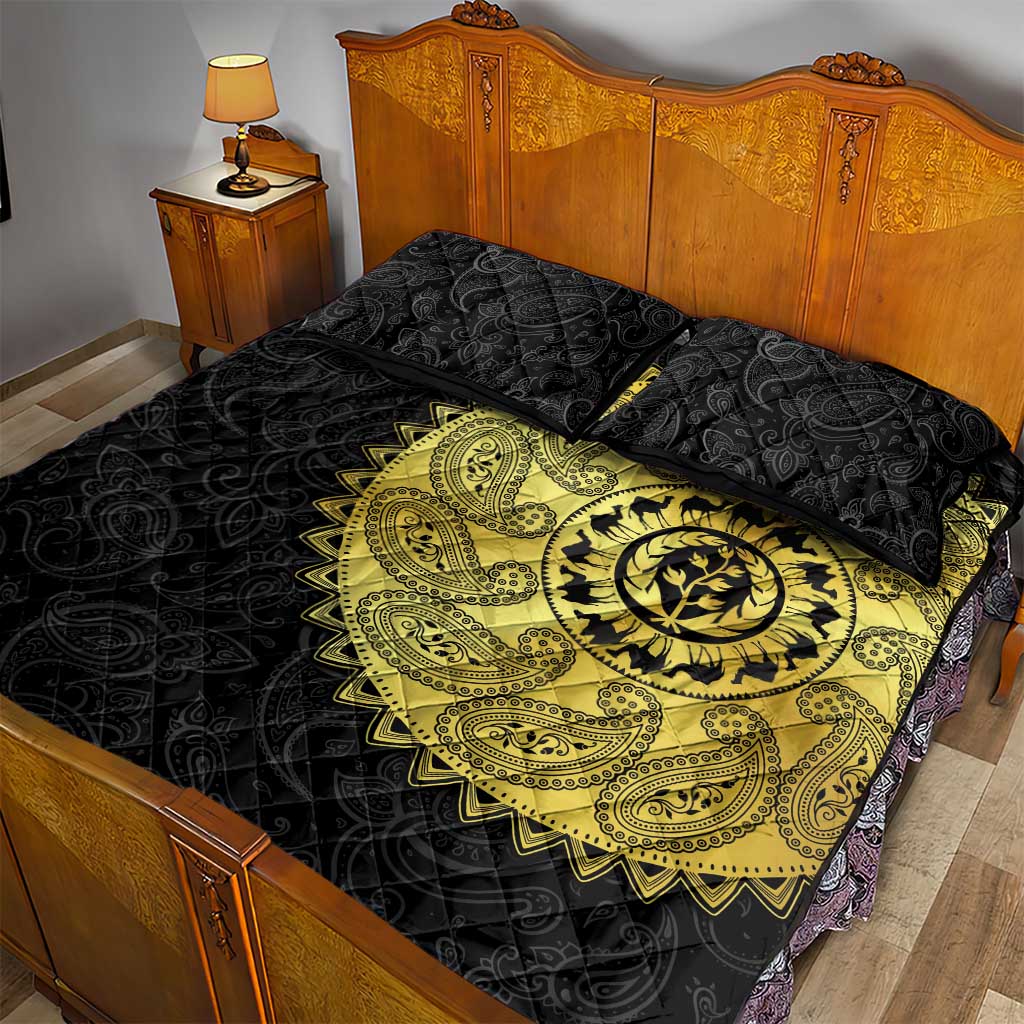 Eritrea Quilt Bed Set African Tribal Mix Paisley Pattern