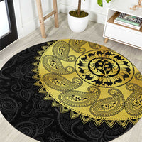 Eritrea Round Carpet African Tribal Mix Paisley Pattern