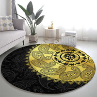 Eritrea Round Carpet African Tribal Mix Paisley Pattern