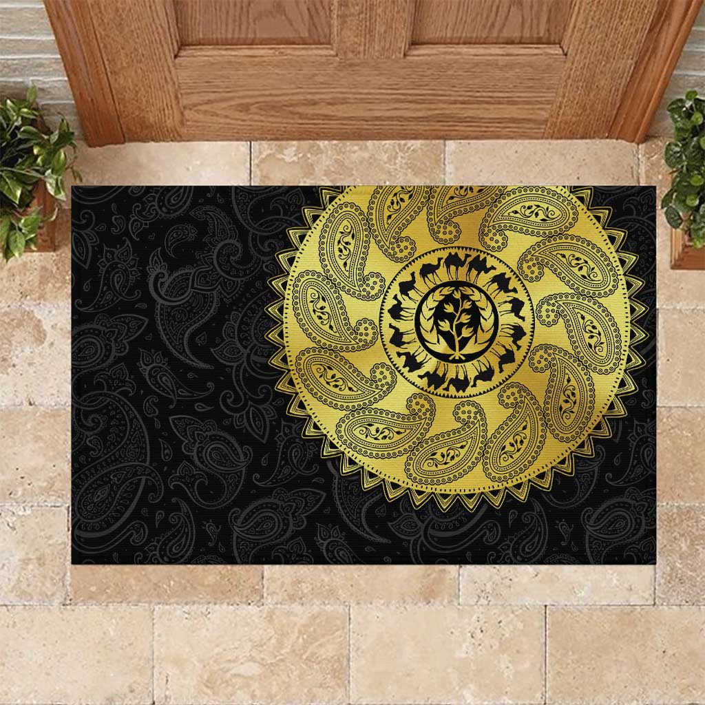 Eritrea Rubber Doormat African Tribal Mix Paisley Pattern