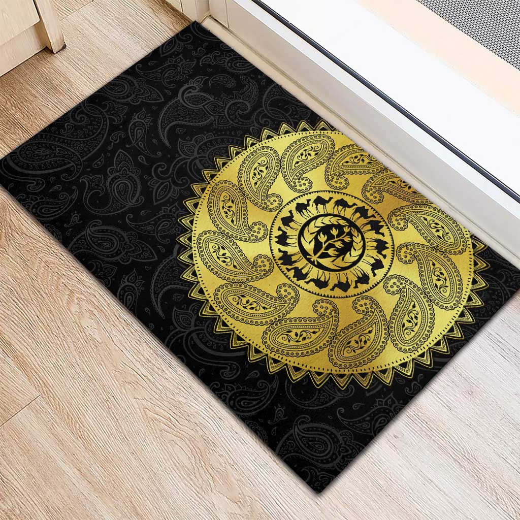 Eritrea Rubber Doormat African Tribal Mix Paisley Pattern