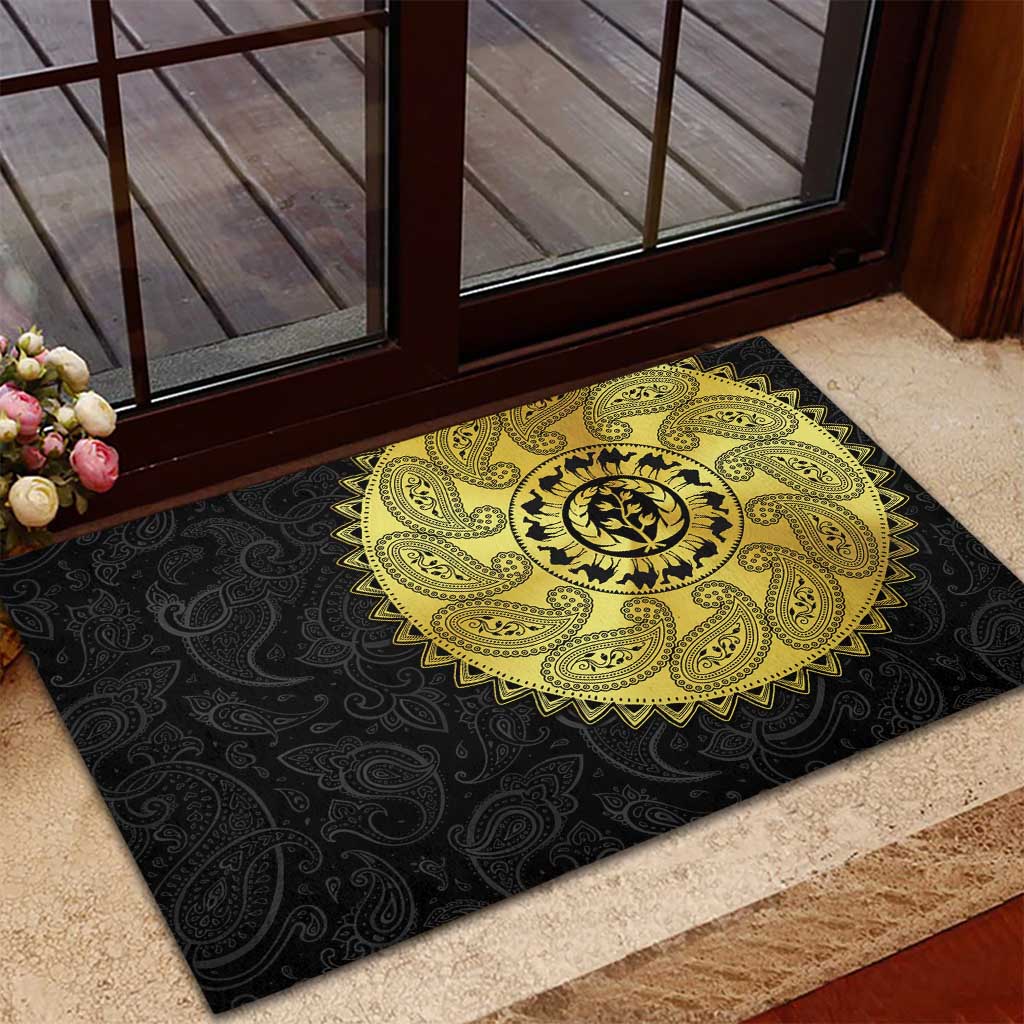 Eritrea Rubber Doormat African Tribal Mix Paisley Pattern