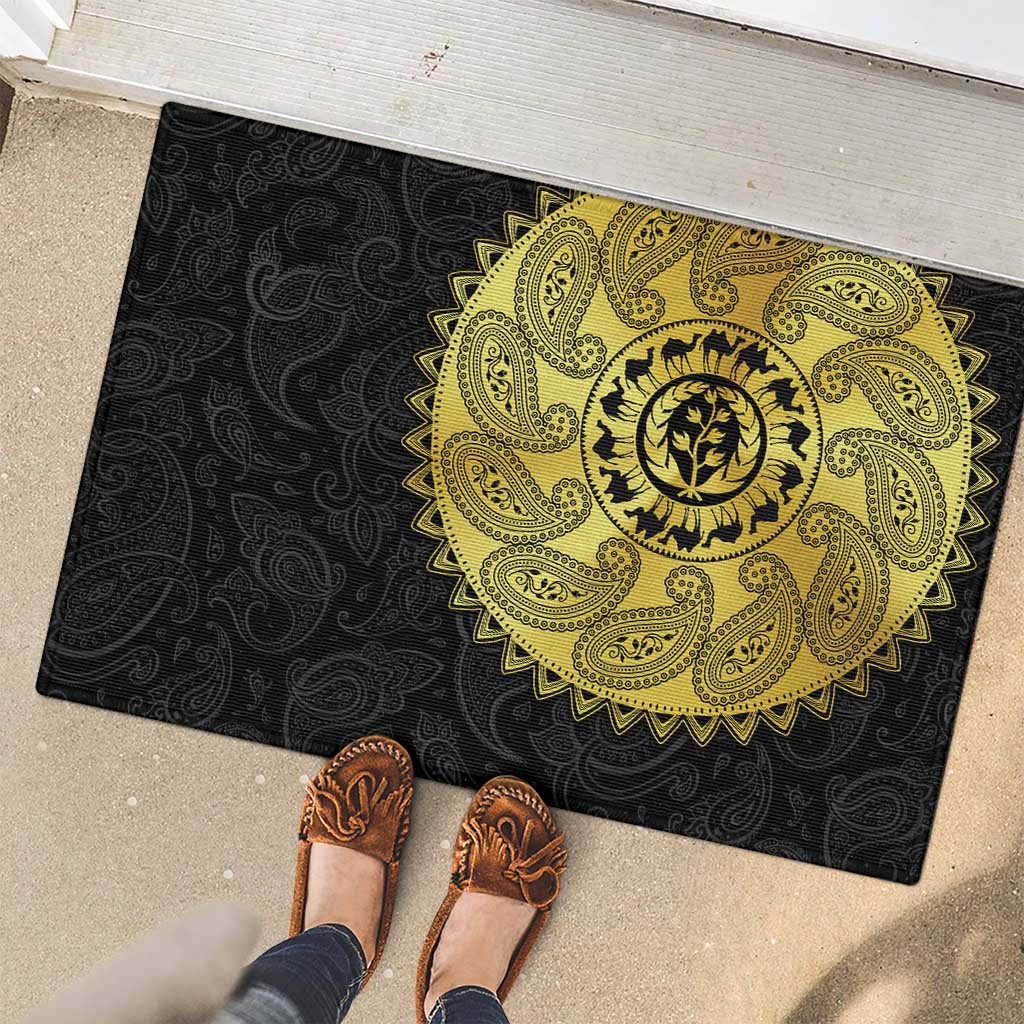 Eritrea Rubber Doormat African Tribal Mix Paisley Pattern