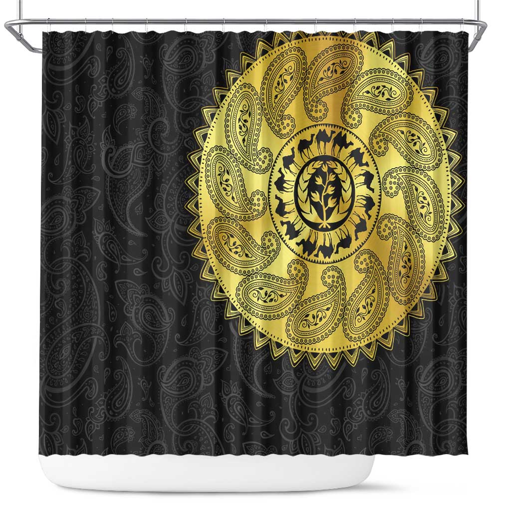 Eritrea Shower Curtain African Tribal Mix Paisley Pattern