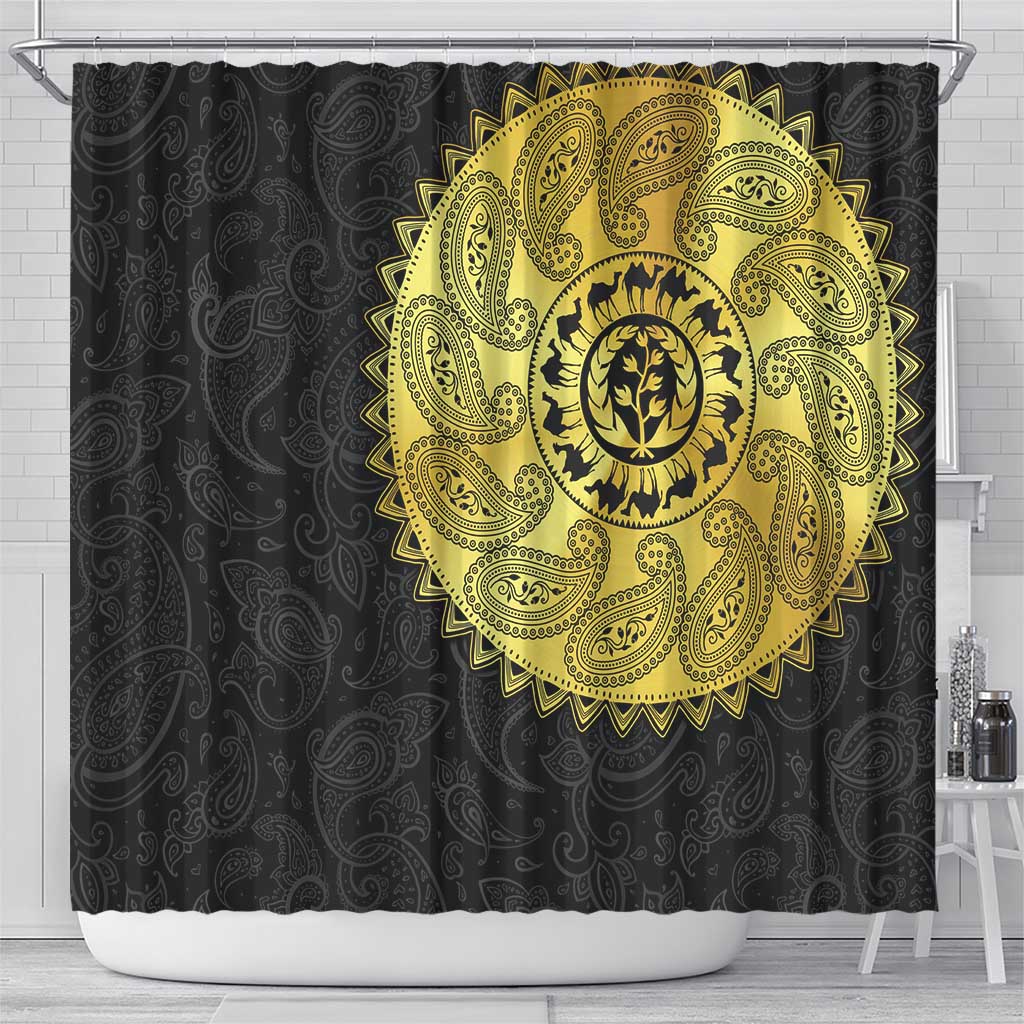 Eritrea Shower Curtain African Tribal Mix Paisley Pattern