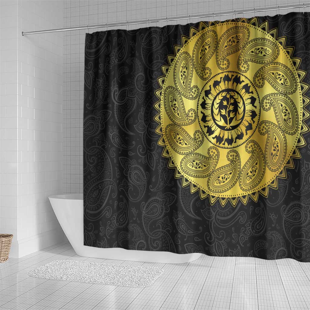 Eritrea Shower Curtain African Tribal Mix Paisley Pattern