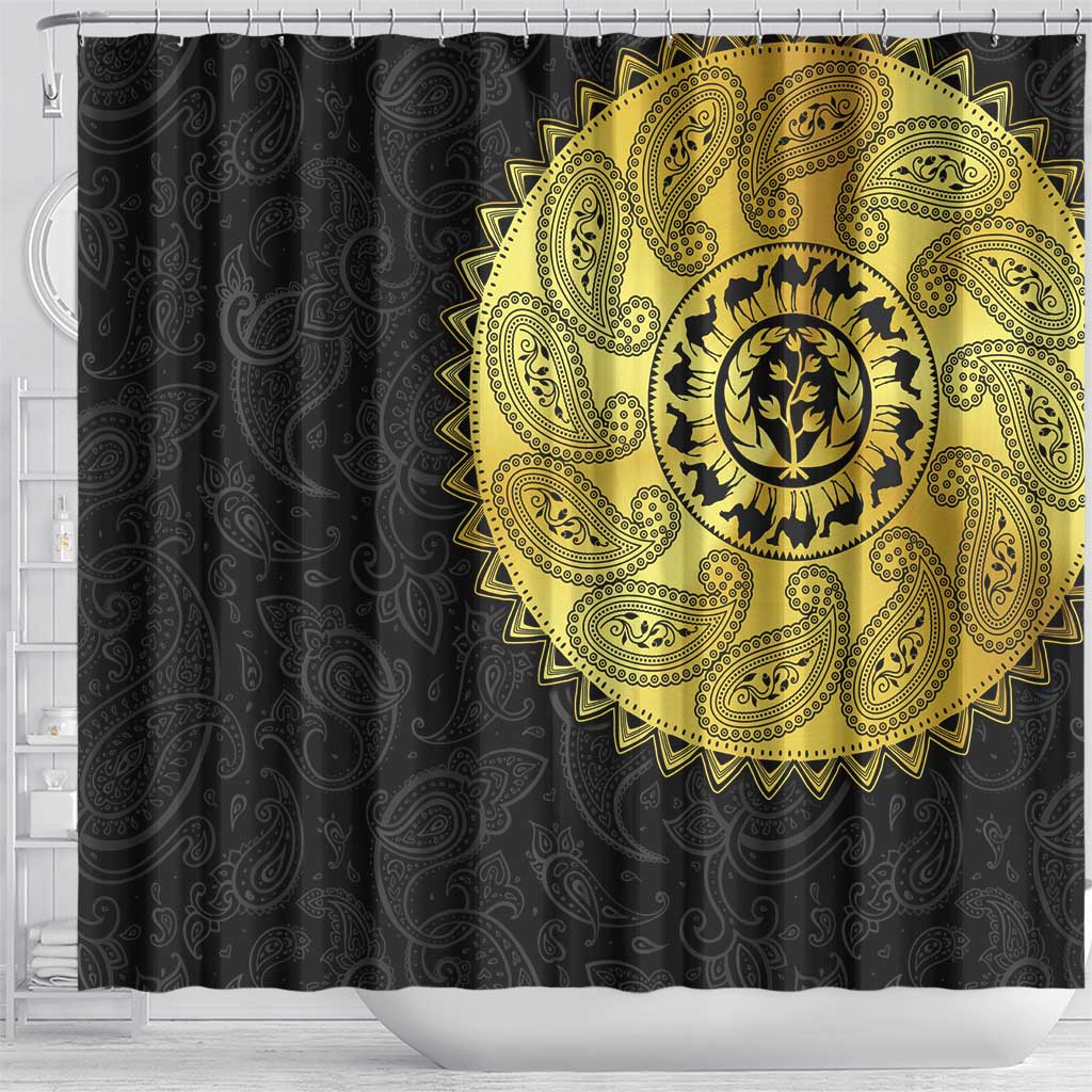 Eritrea Shower Curtain African Tribal Mix Paisley Pattern