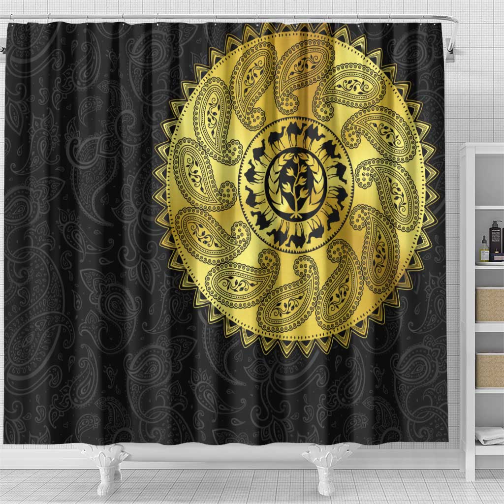 Eritrea Shower Curtain African Tribal Mix Paisley Pattern