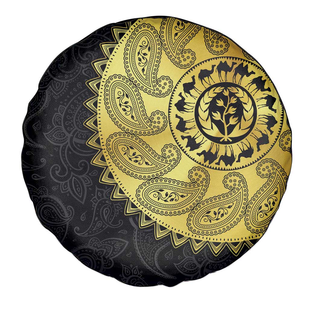 Eritrea Spare Tire Cover African Tribal Mix Paisley Pattern