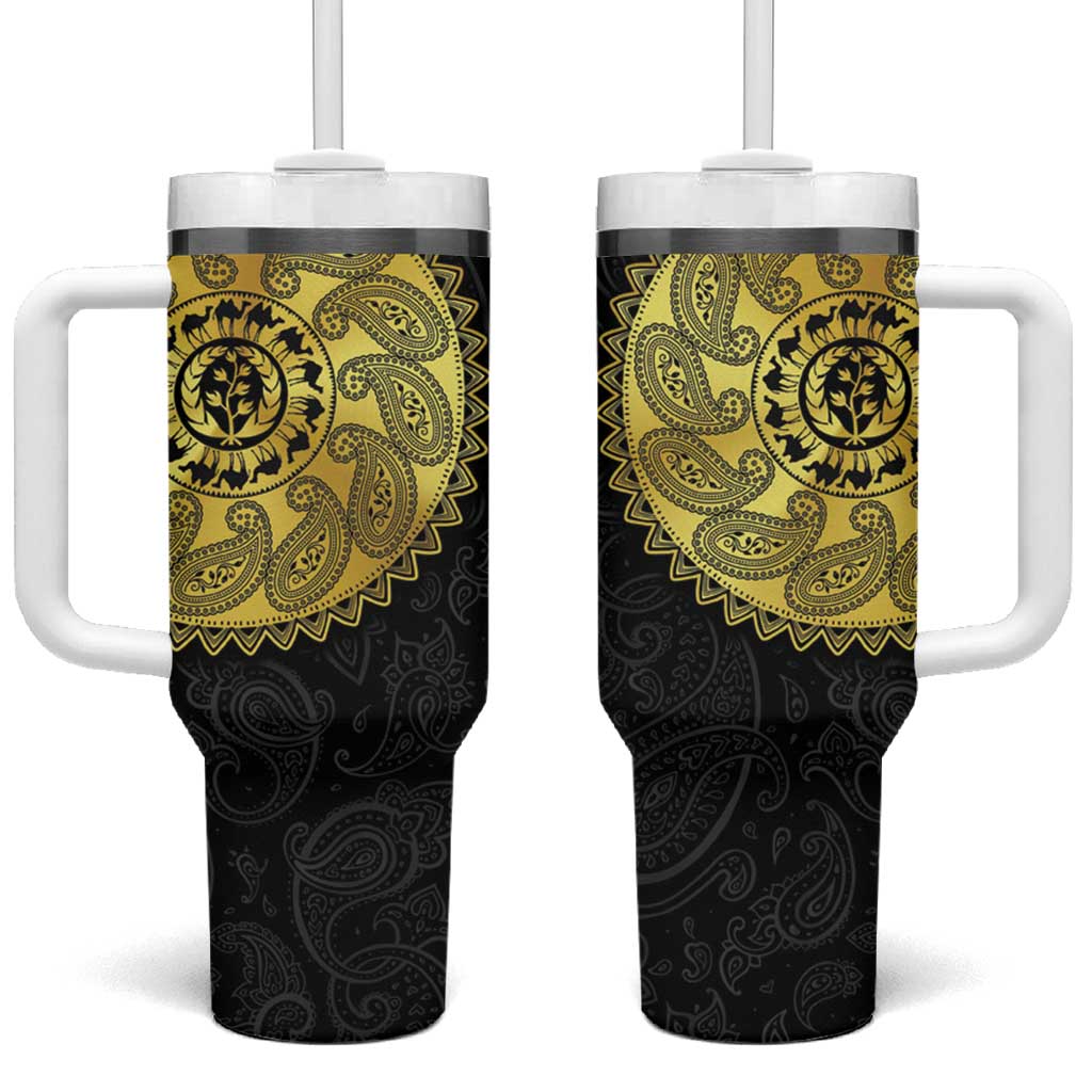 Eritrea Tumbler With Handle African Tribal Mix Paisley Pattern