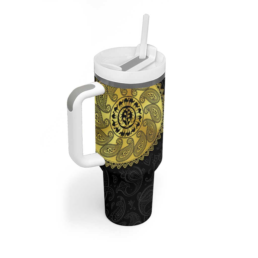 Eritrea Tumbler With Handle African Tribal Mix Paisley Pattern