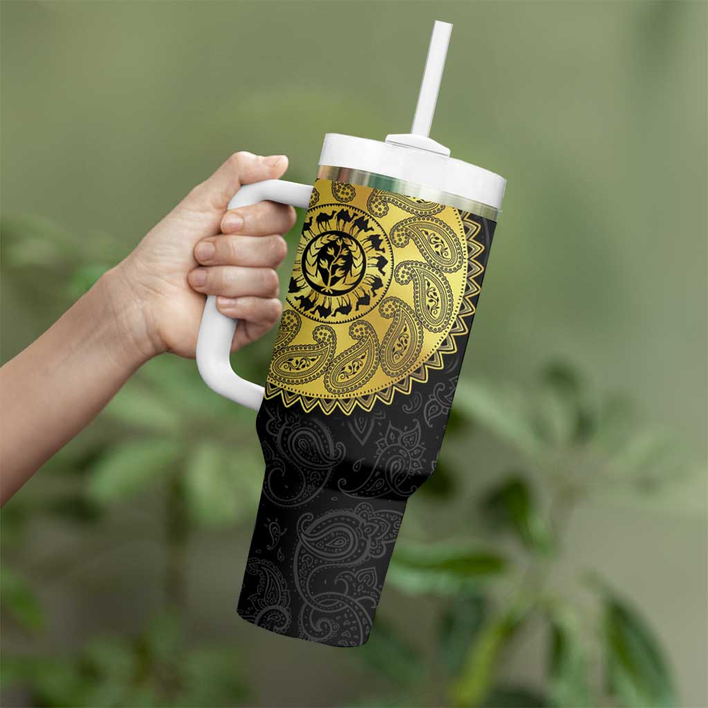 Eritrea Tumbler With Handle African Tribal Mix Paisley Pattern