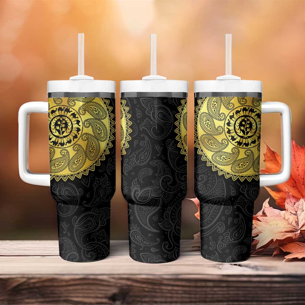 Eritrea Tumbler With Handle African Tribal Mix Paisley Pattern