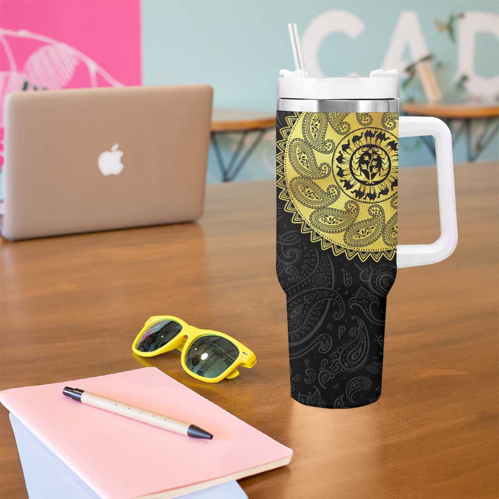 Eritrea Tumbler With Handle African Tribal Mix Paisley Pattern