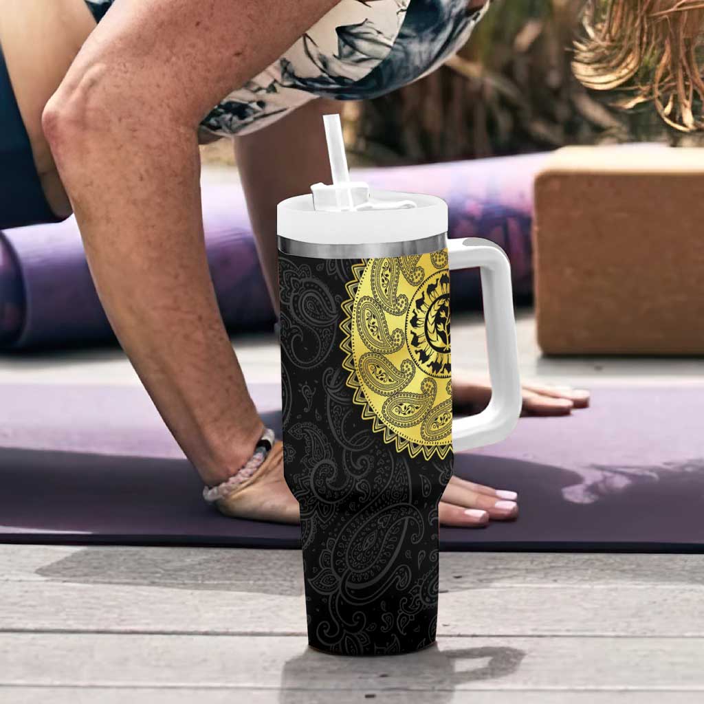Eritrea Tumbler With Handle African Tribal Mix Paisley Pattern