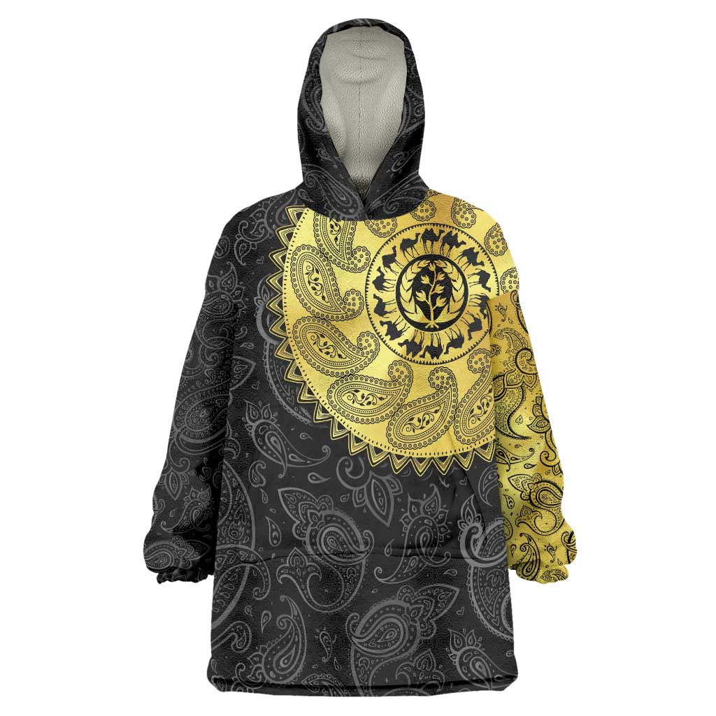 Eritrea Wearable Blanket Hoodie African Tribal Mix Paisley Pattern