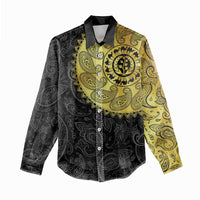 Eritrea Women Casual Shirt African Tribal Mix Paisley Pattern