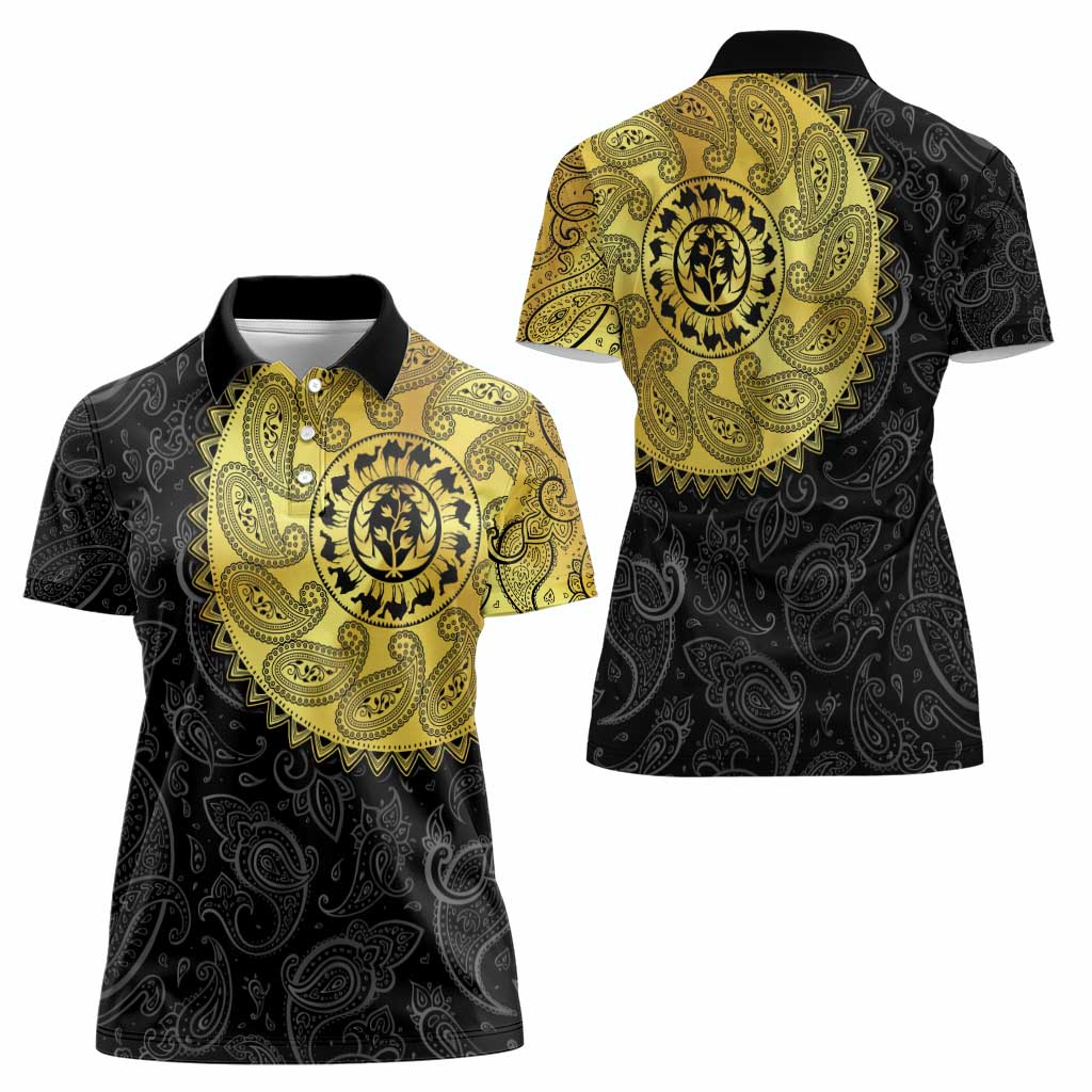 Eritrea Women Polo Shirt African Tribal Mix Paisley Pattern