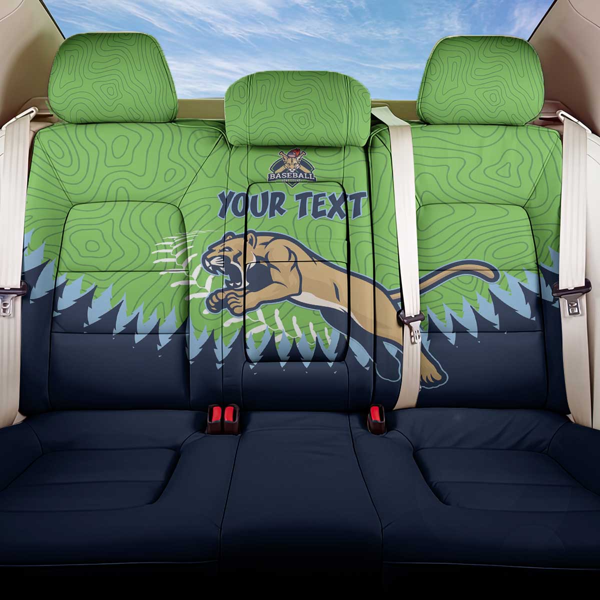 Kane County 2025 Baseball Custom Back Car Seat Cover Cougar Fight Cougar Win