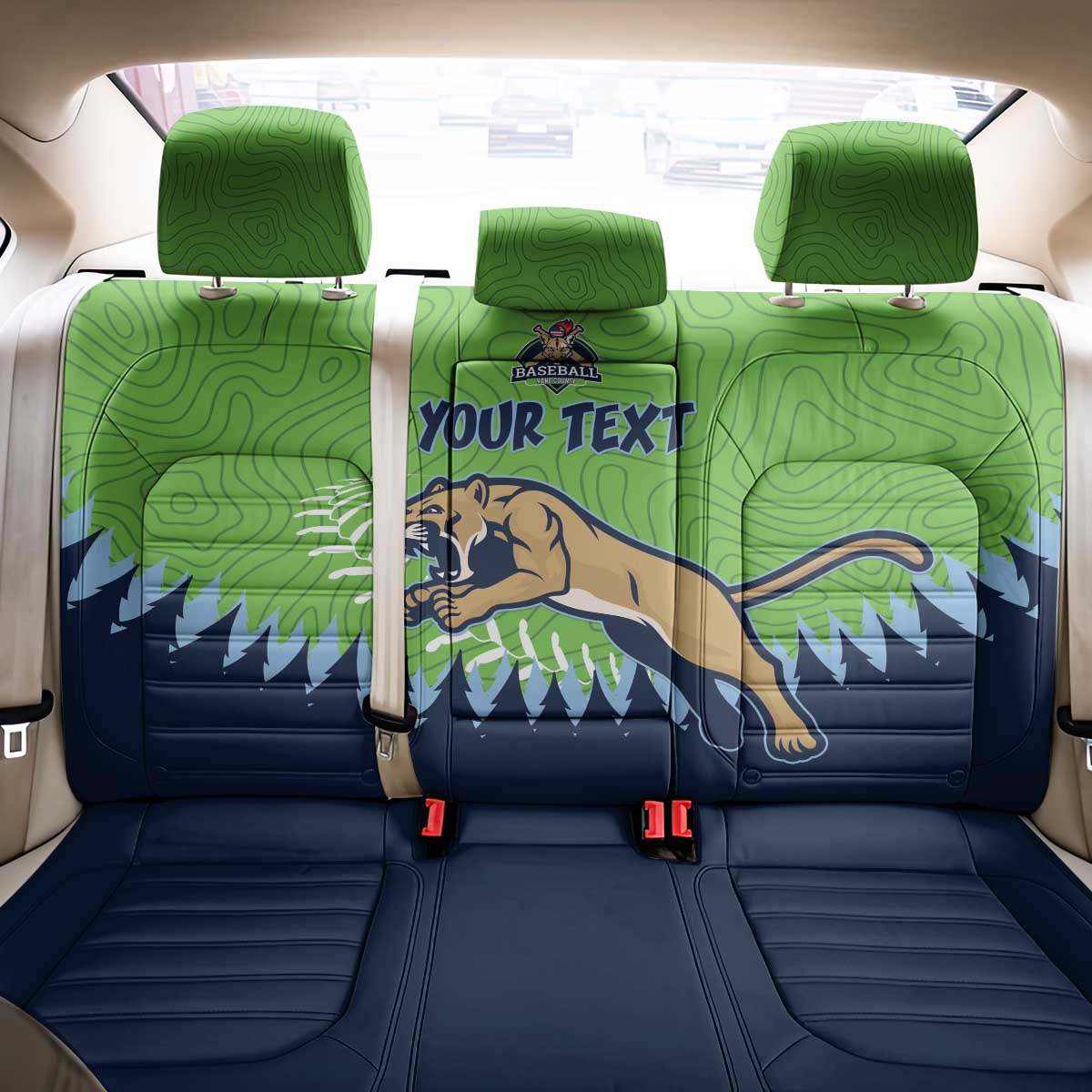 Kane County 2025 Baseball Custom Back Car Seat Cover Cougar Fight Cougar Win