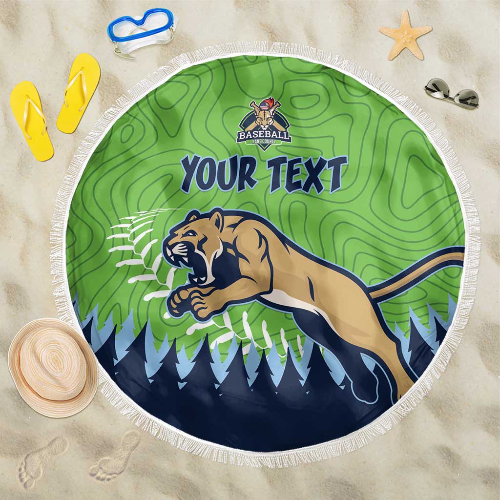 Kane County 2025 Baseball Custom Beach Blanket Cougar Fight Cougar Win