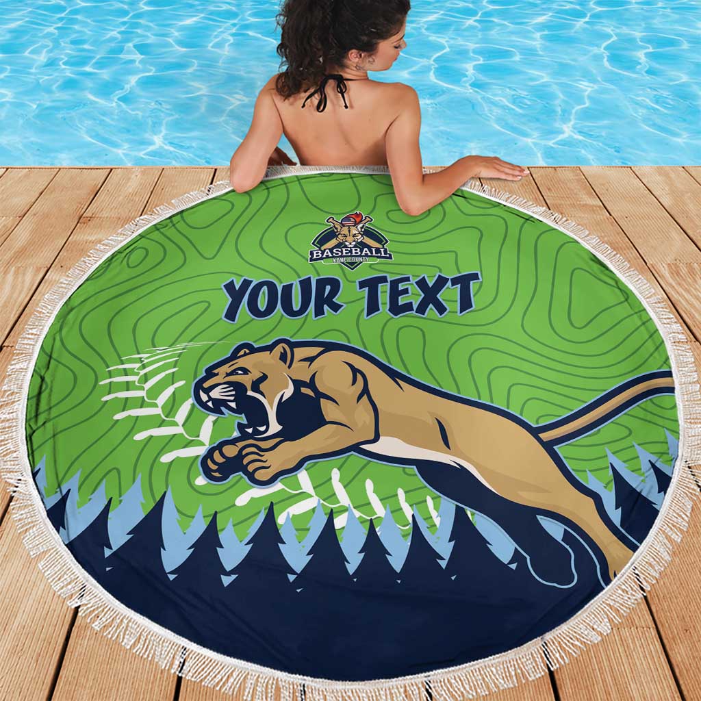 Kane County 2025 Baseball Custom Beach Blanket Cougar Fight Cougar Win