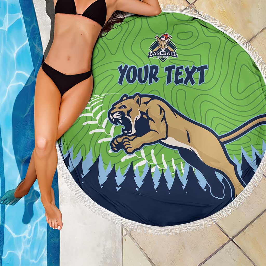 Kane County 2025 Baseball Custom Beach Blanket Cougar Fight Cougar Win