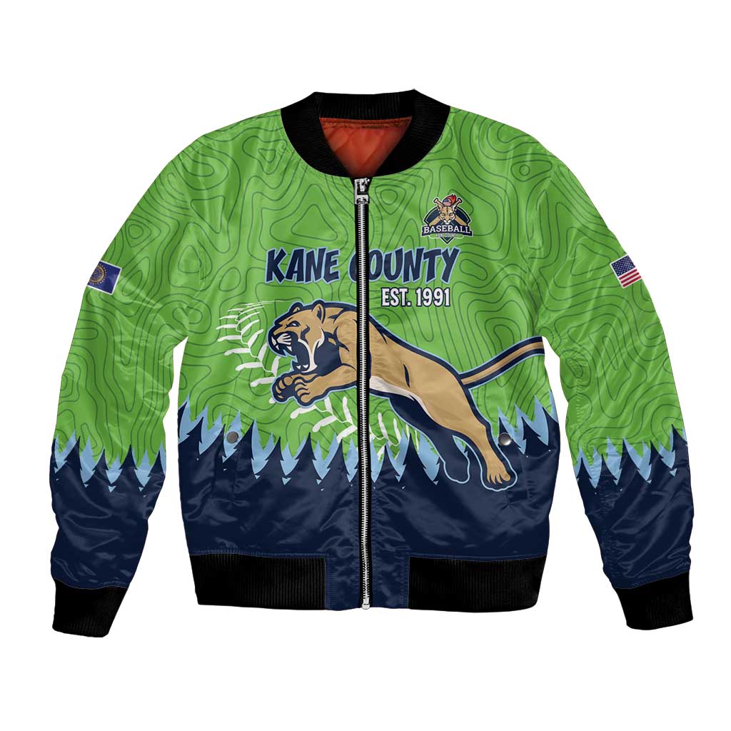 Kane County 2025 Baseball Custom Bomber Jacket Cougar Fight Cougar Win